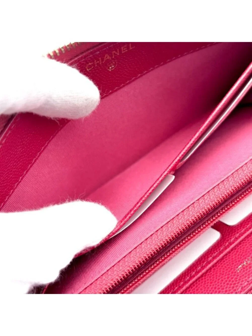 Chanel Wallet New Camellia Embossed Caviar